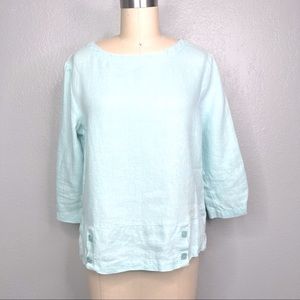 Choices linen 3/4 sleeve blouse size small Lagenlook